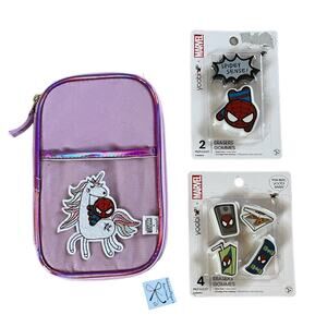Yoobi x Marvel Spider-man Pouch and 2-packs Erasers Bundle